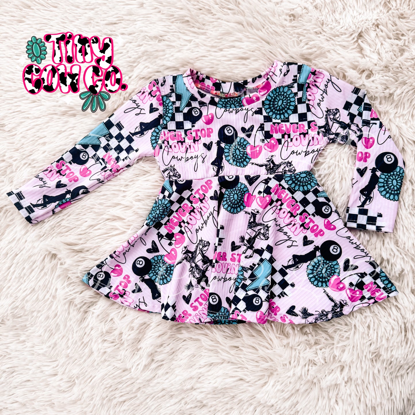 12-18m LS Peplum Never Stop Loving Cowboys