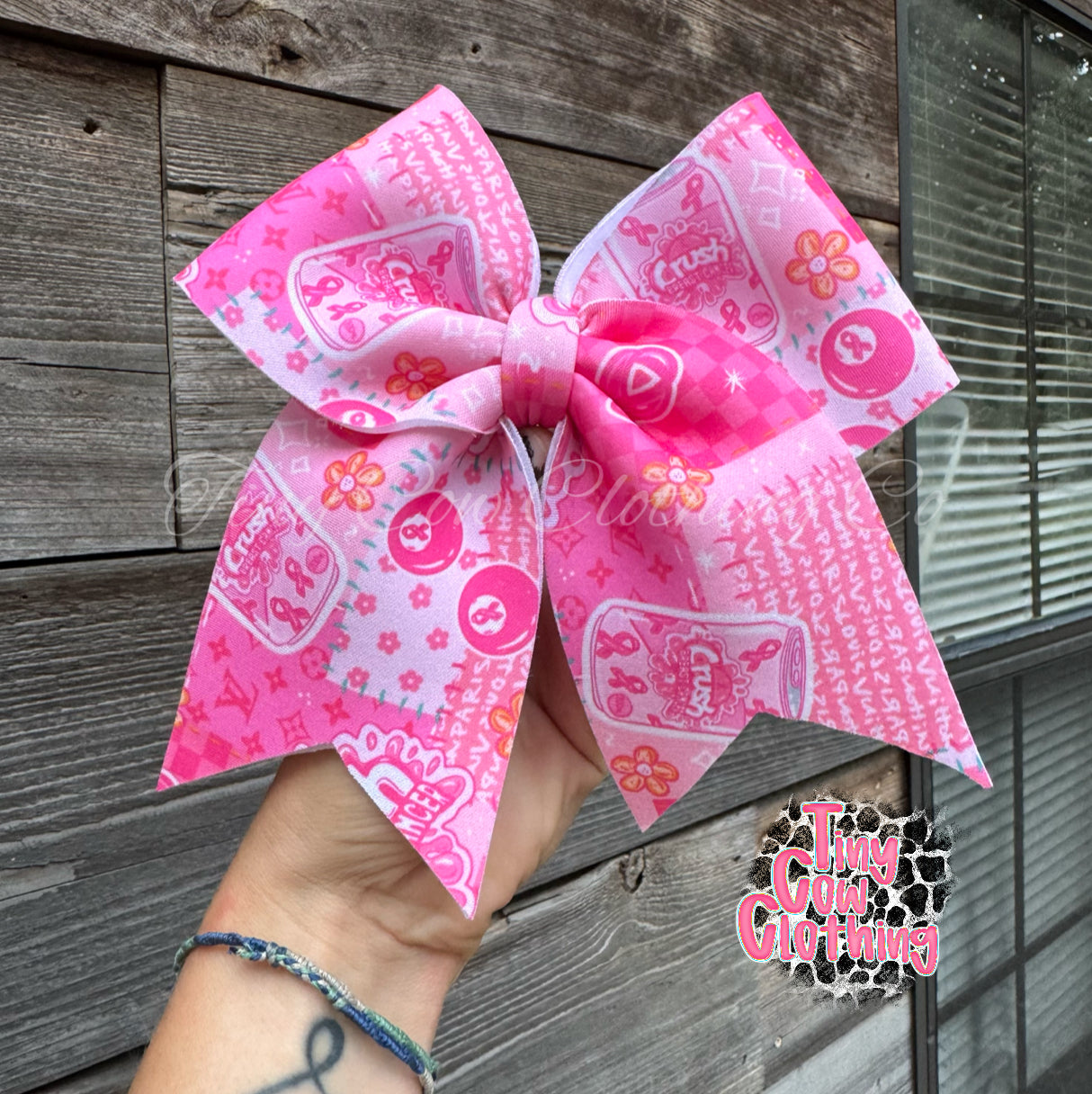 Crush Breast Cancer Cheer Bows