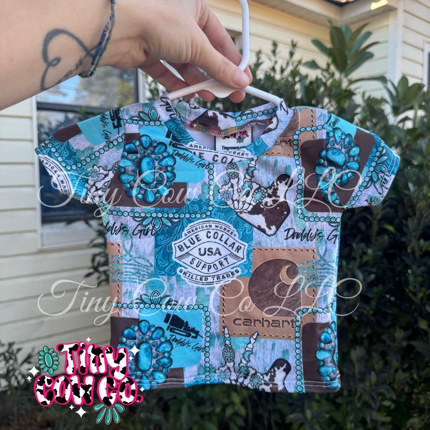 0-3m Blue Collar Daddy Basic Tee