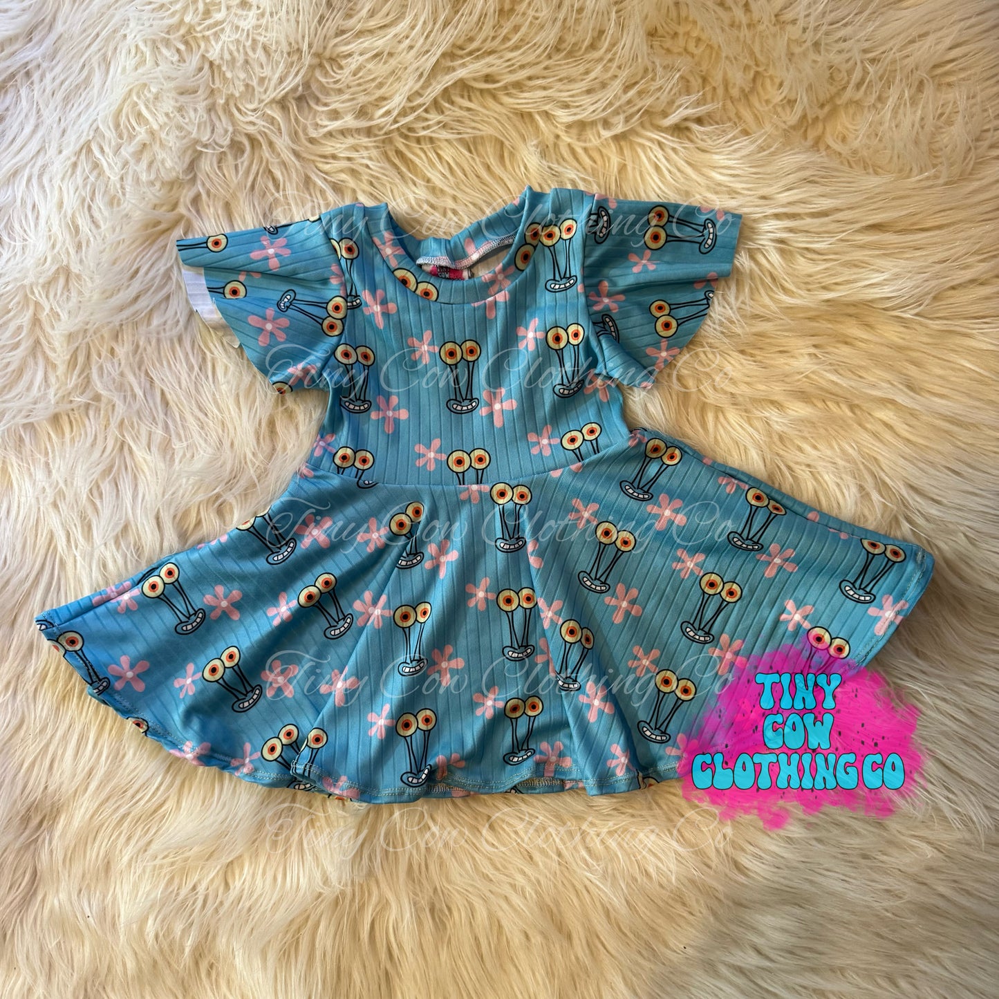 9-12m Squidward Addy Dress Butterfly Sleeves