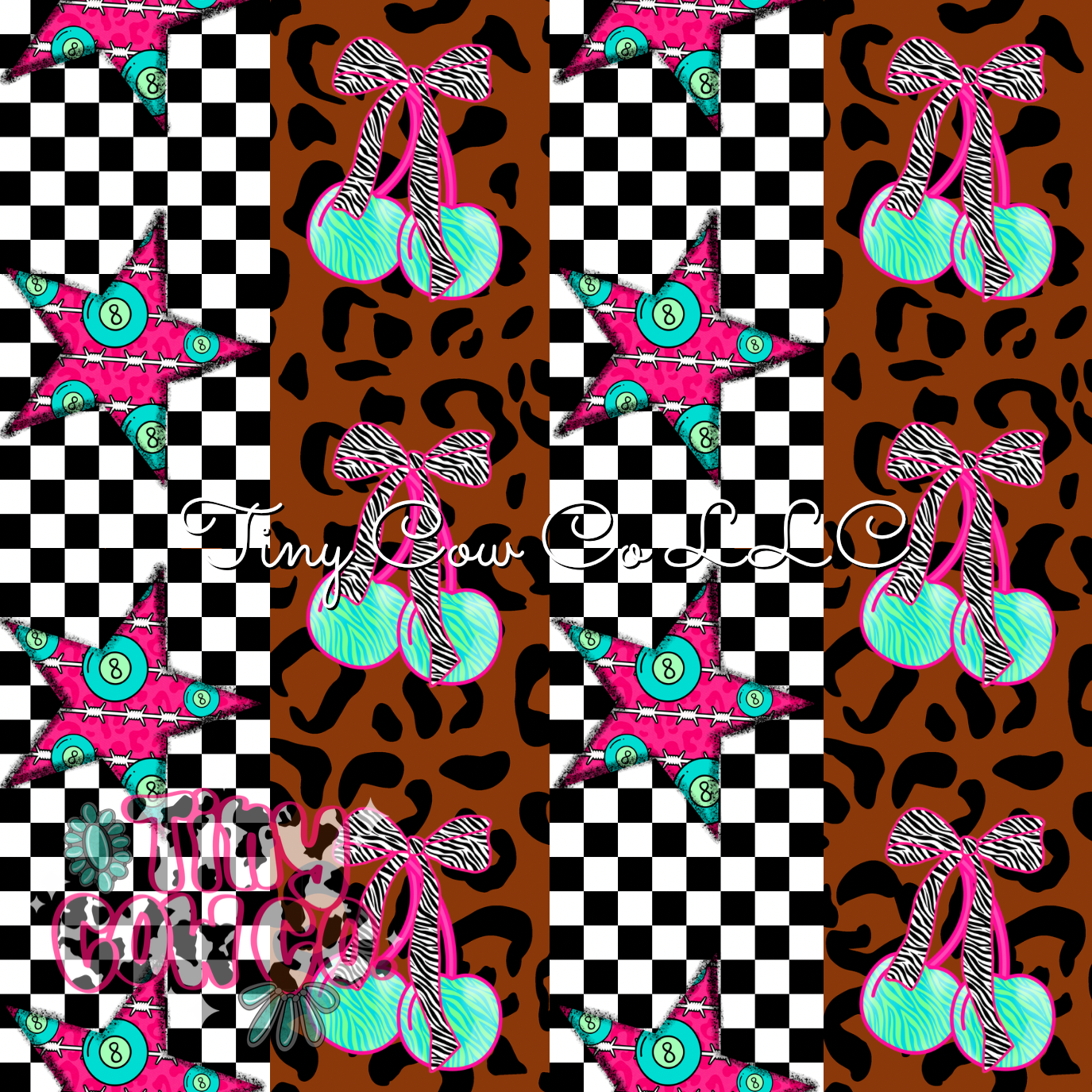 Blue Checkered Leopard Cherries