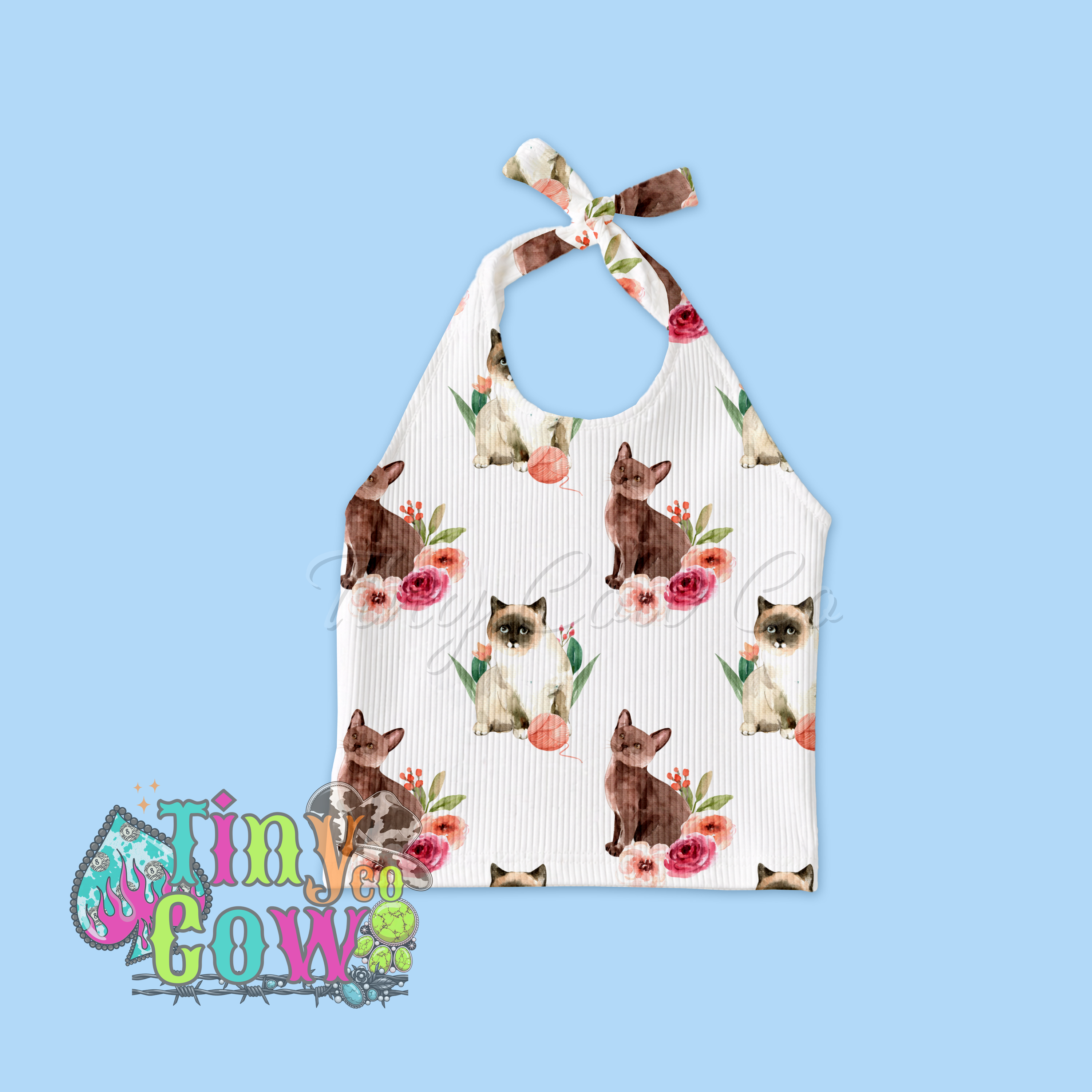 Watercolor Cats Halter Top