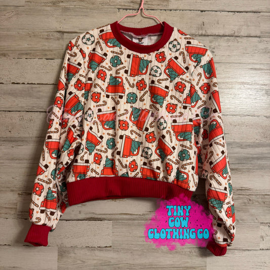 2t Christmas Trucks Sad Girl Crew Neck Sweater