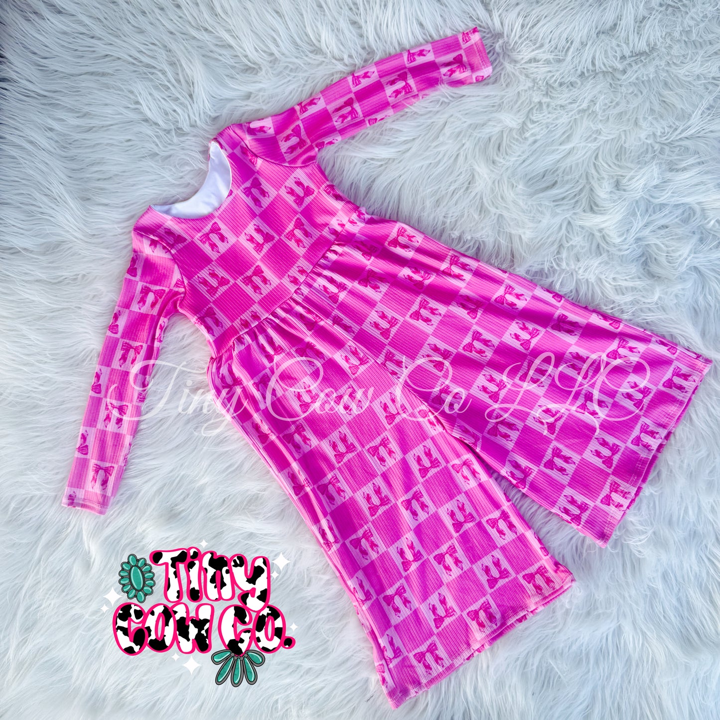 2t Pink Checkered Bows Autumn Romper
