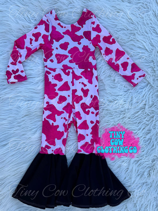 3T Cow Print Bell Romper