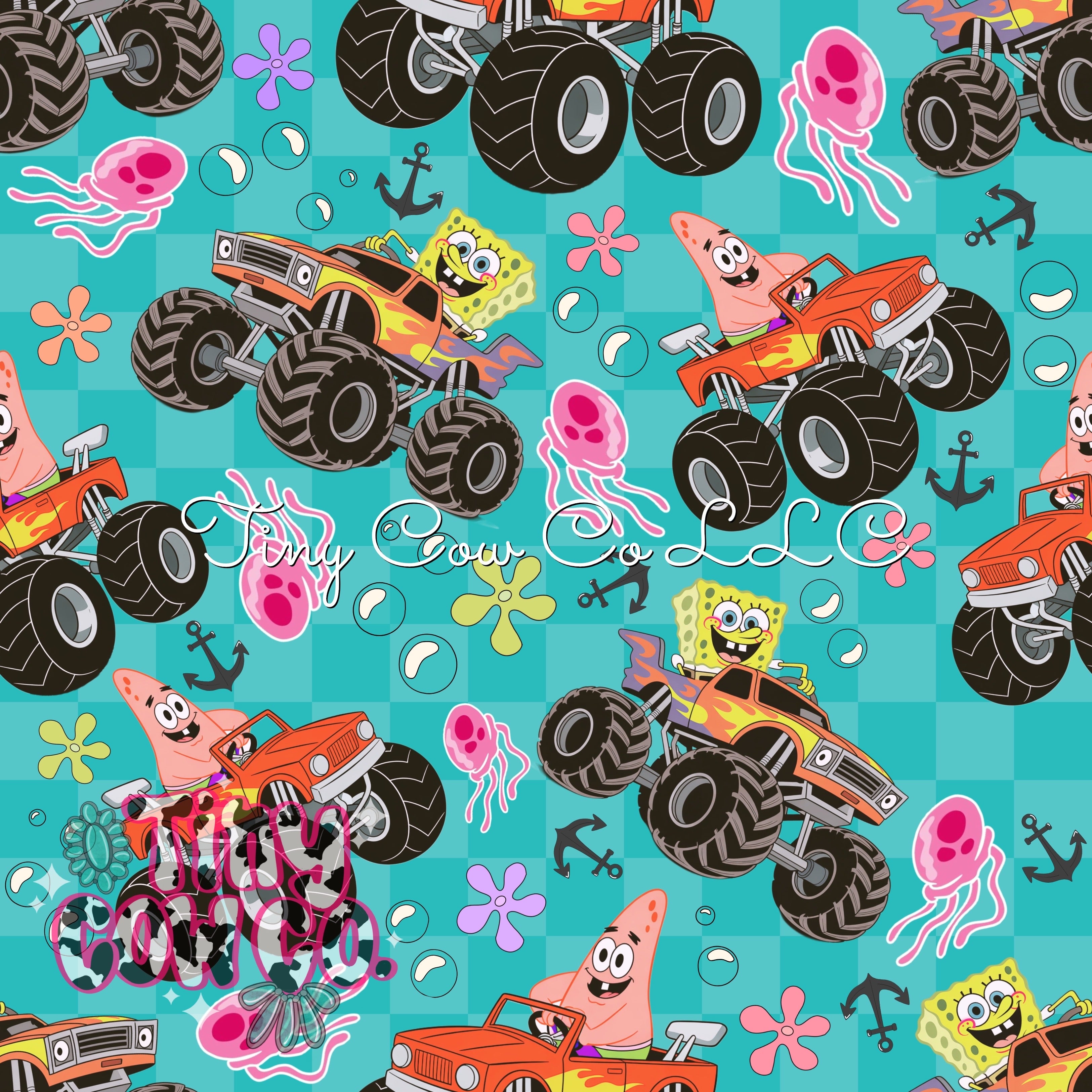 Seafoam Spongbob Monster Trucks