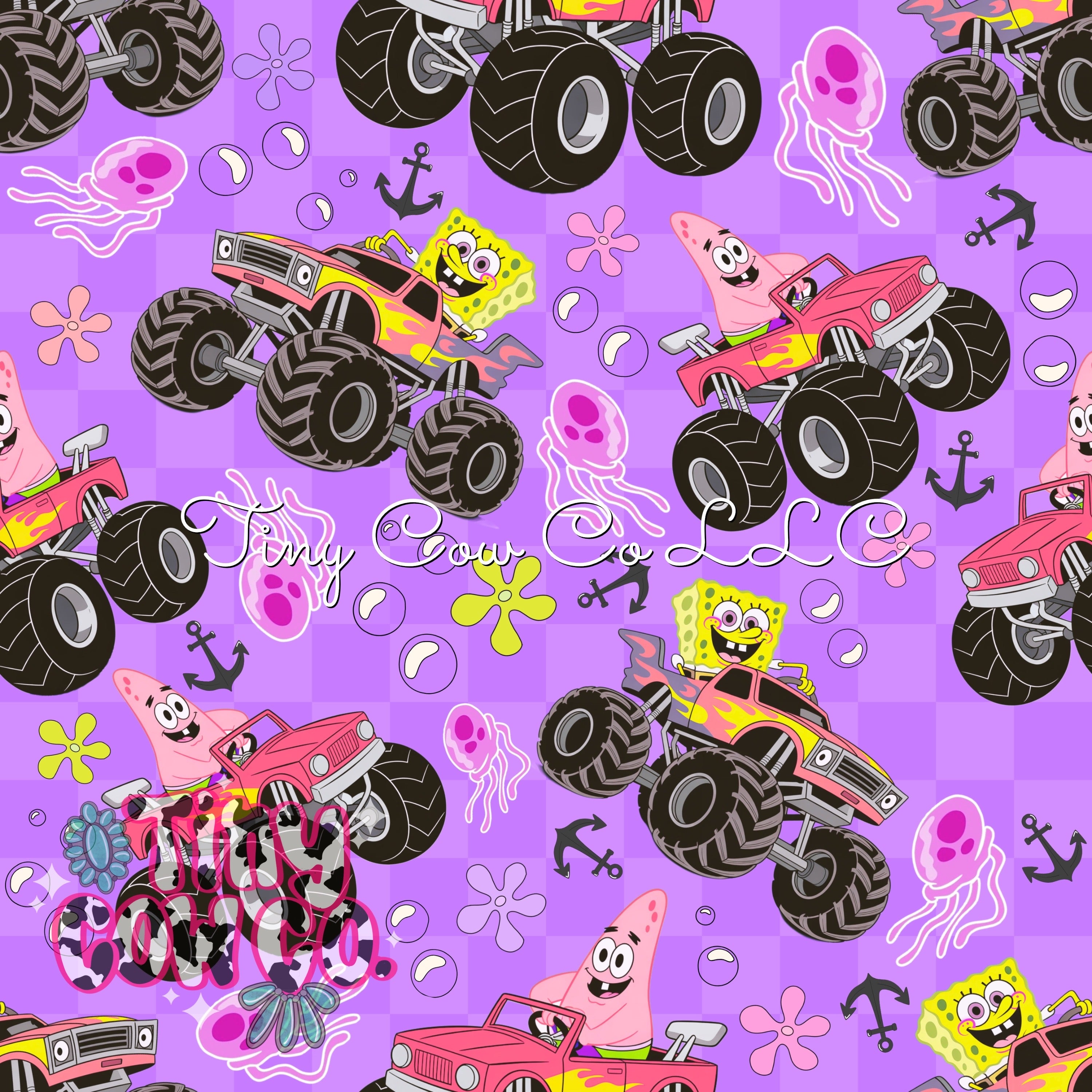 Purple Spongbob Monster Trucks