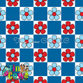 Red White & Blue Checkered Flowers