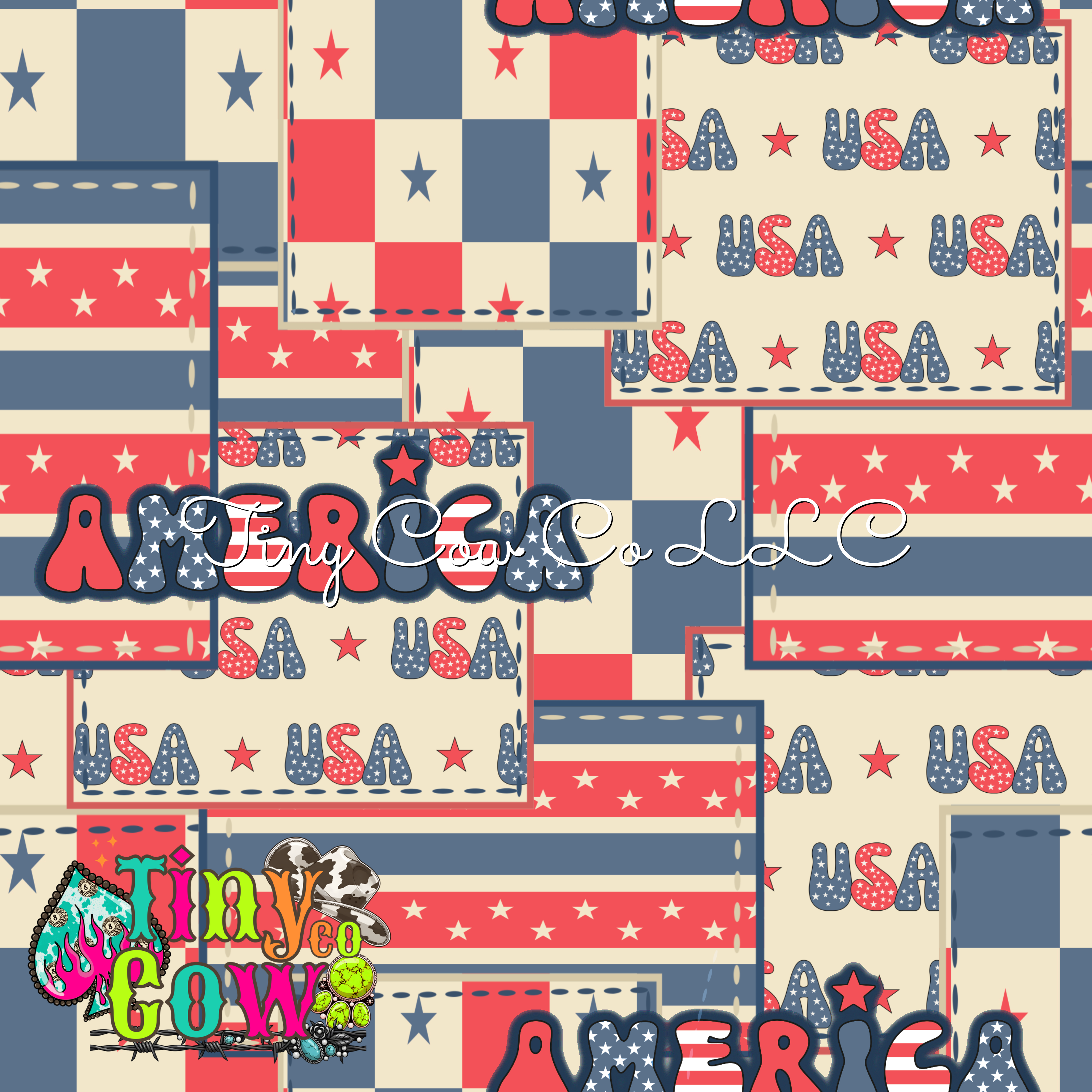 Muted USA Patchwork